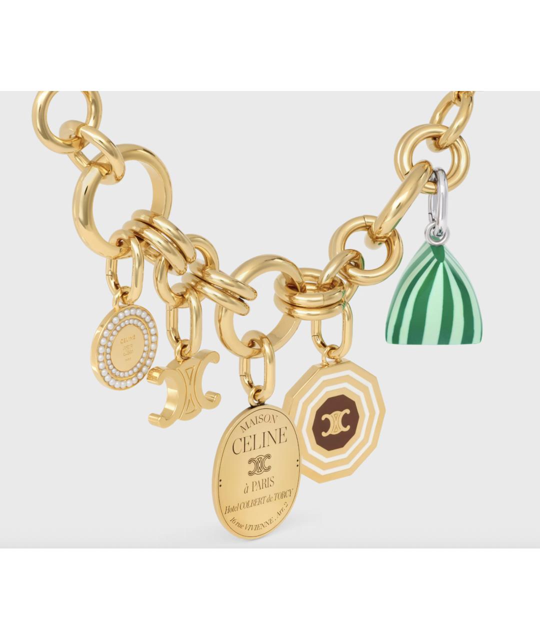 CELINE Золотая латунная подвеска, фото 2
