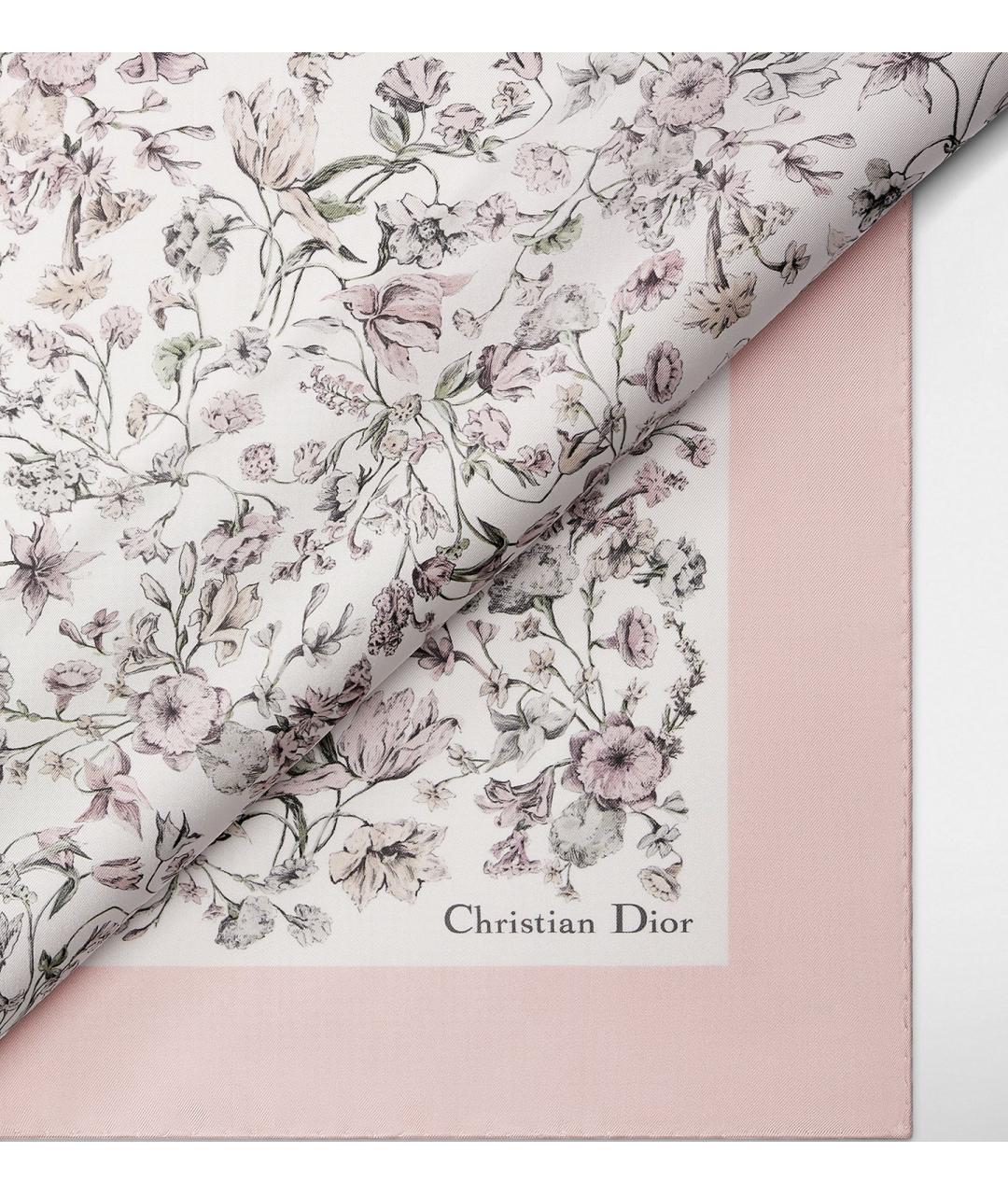 CHRISTIAN DIOR Розовый шелковый платок, фото 3