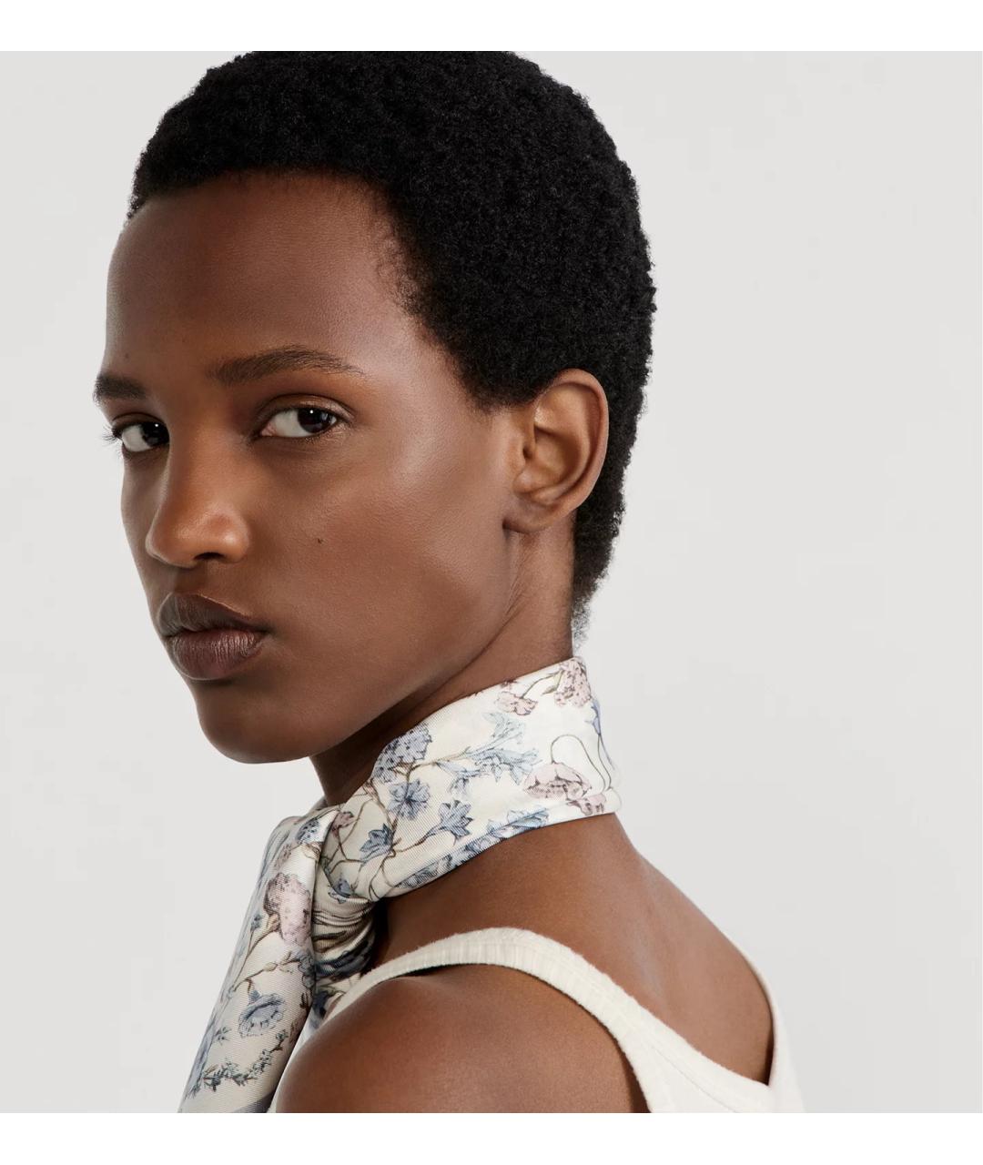 CHRISTIAN DIOR Голубой шелковый платок, фото 3