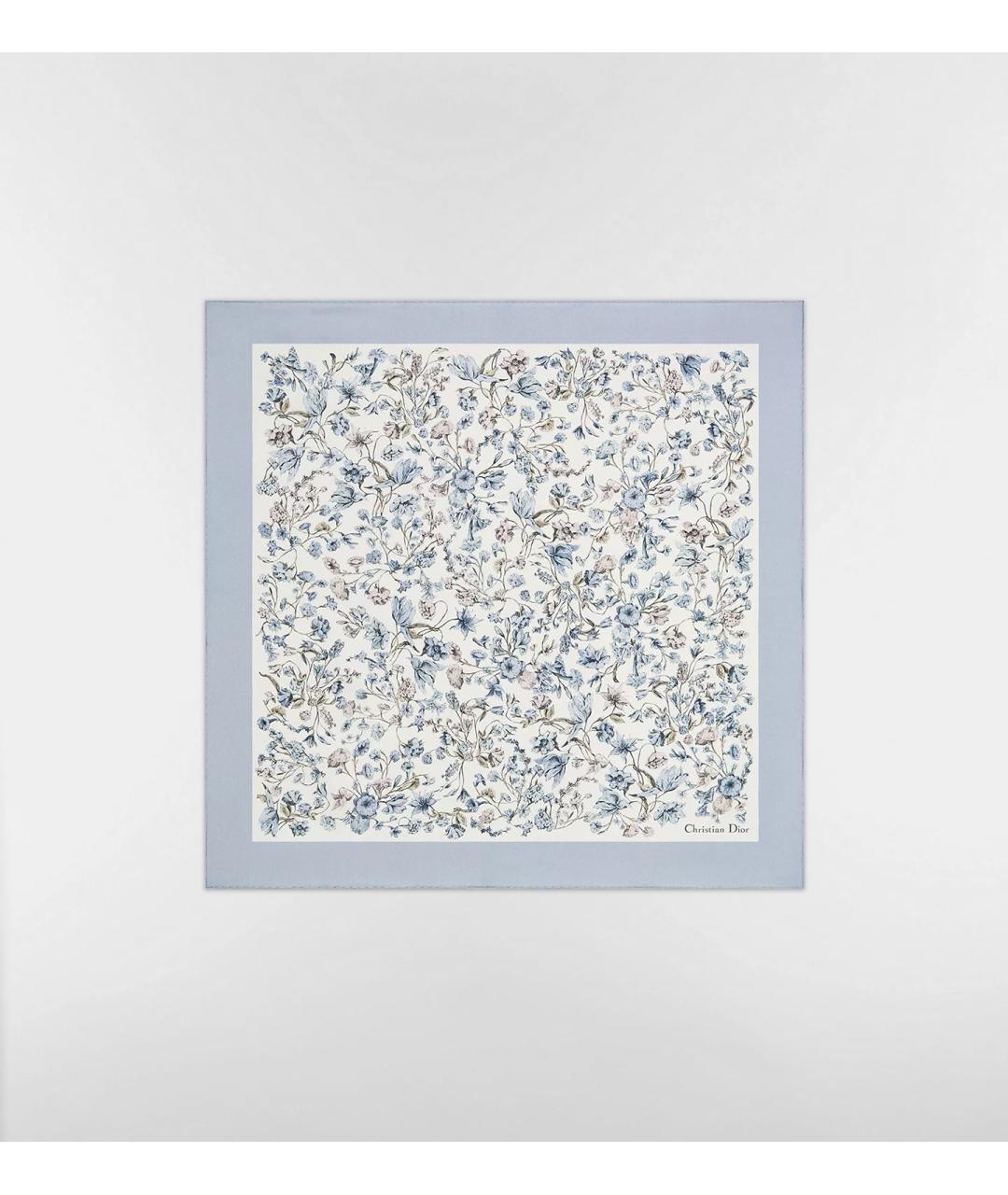 CHRISTIAN DIOR Голубой шелковый платок, фото 4