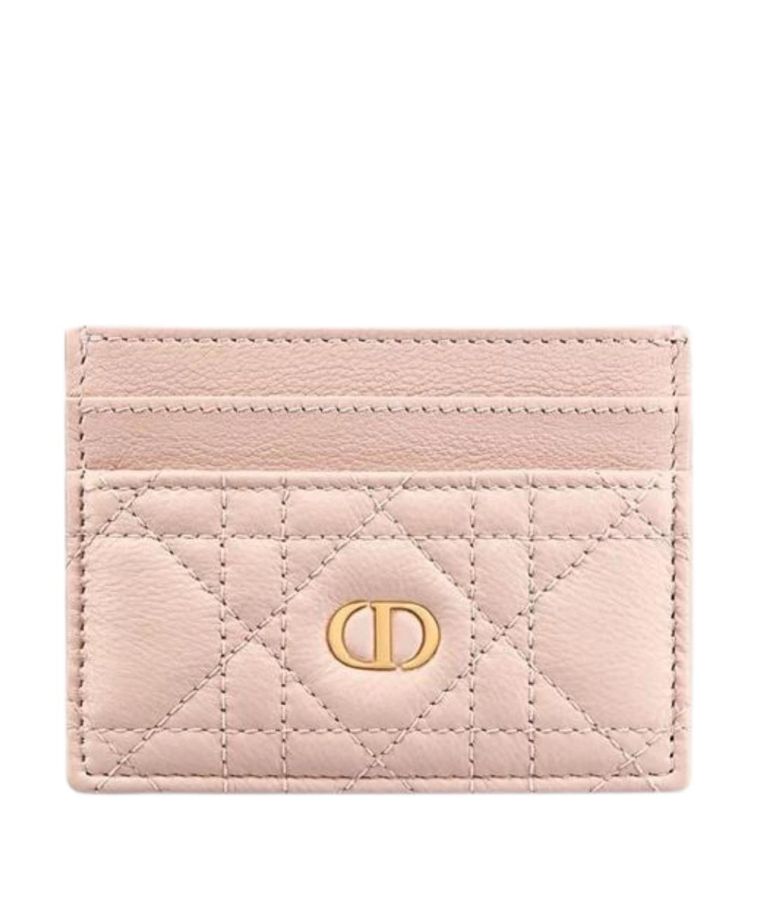 CHRISTIAN DIOR Розовый кожаный кардхолдер, фото 1