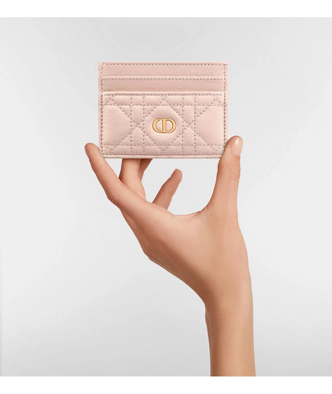 CHRISTIAN DIOR Розовый кожаный кардхолдер, фото 4