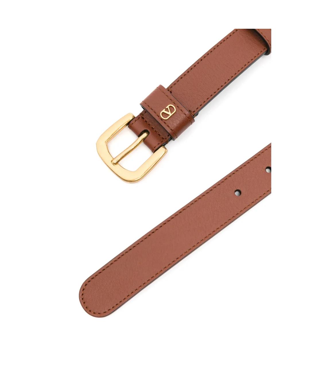 VALENTINO Коричневый кожаный ремень, фото 3