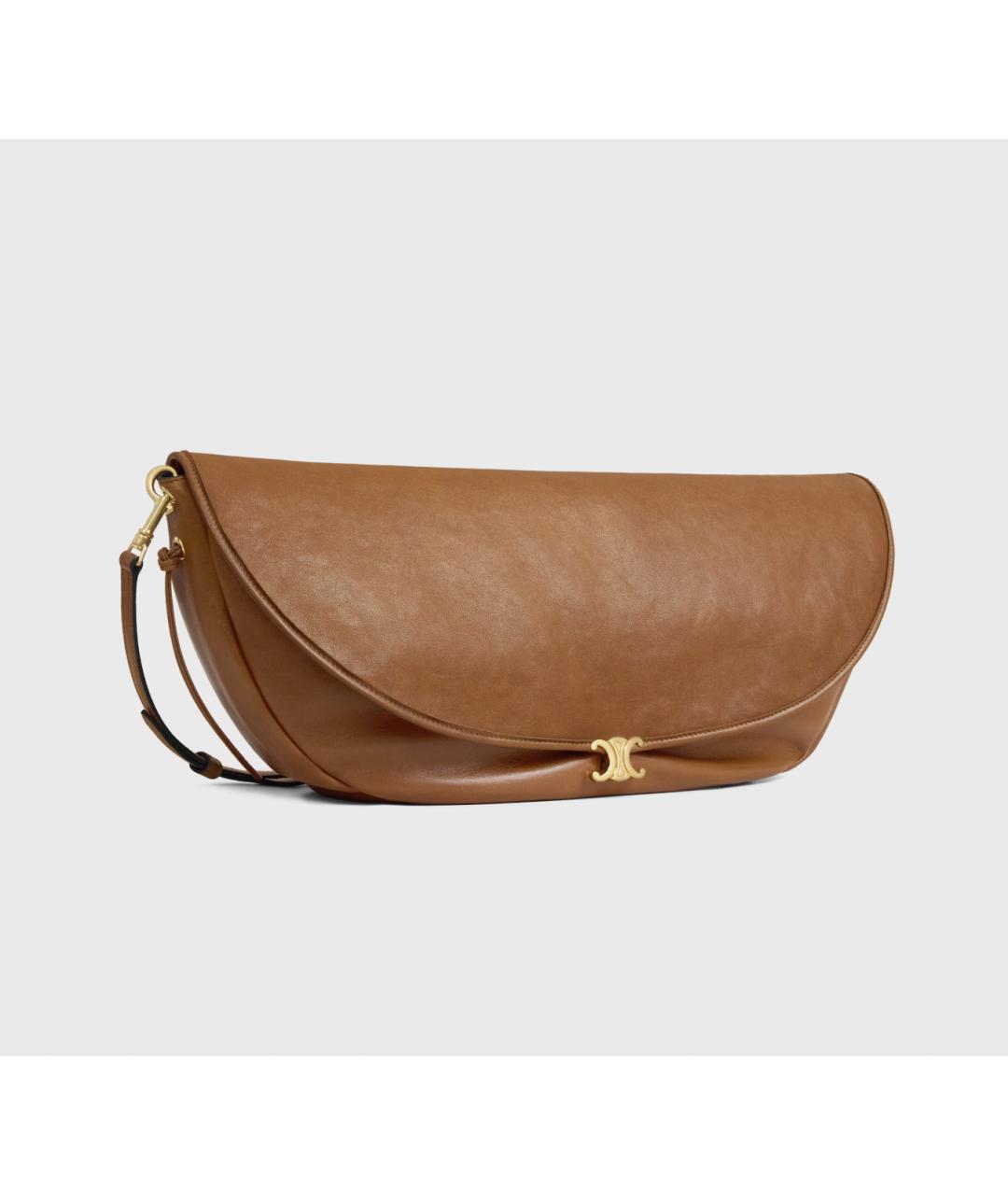 CELINE Бежевая кожаная сумка через плечо, фото 2