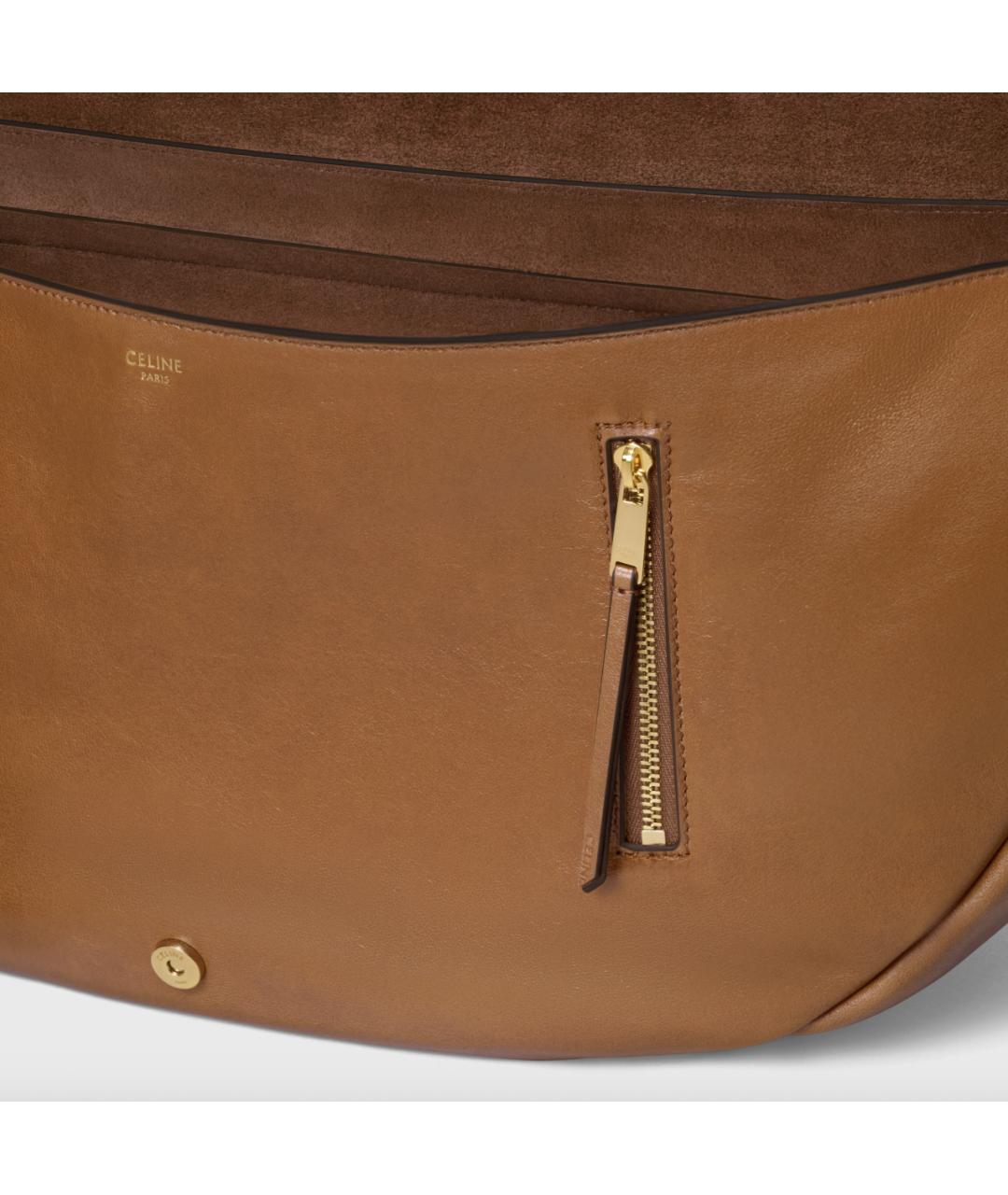 CELINE Бежевая кожаная сумка через плечо, фото 5