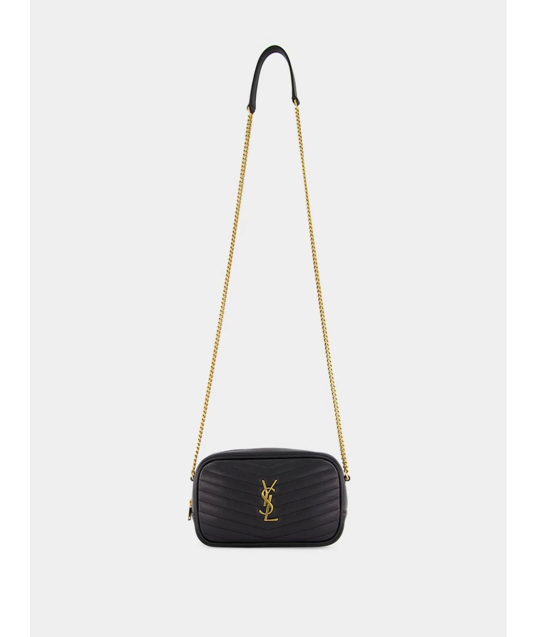 SAINT LAURENT Черная кожаная сумка через плечо, фото 2