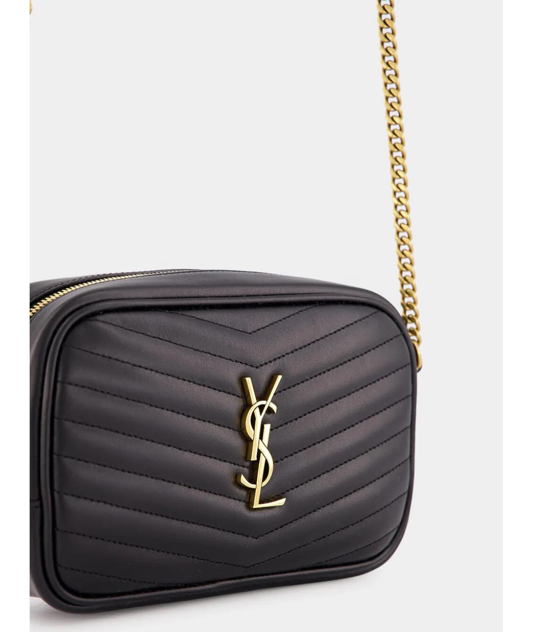 SAINT LAURENT Черная кожаная сумка через плечо, фото 6
