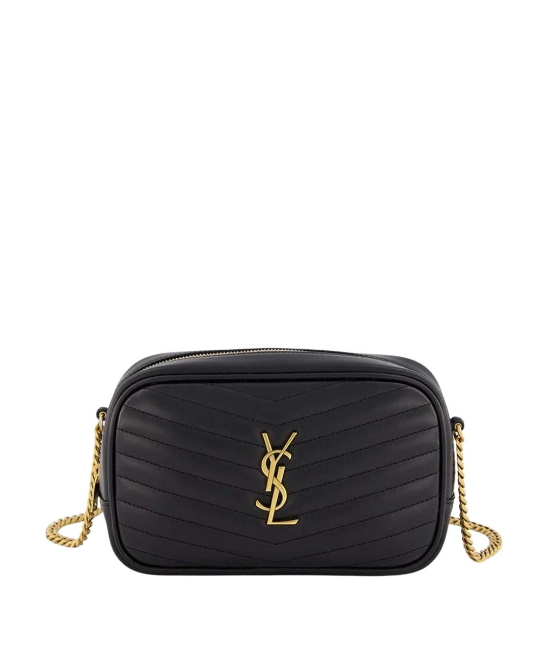 SAINT LAURENT Черная кожаная сумка через плечо, фото 1