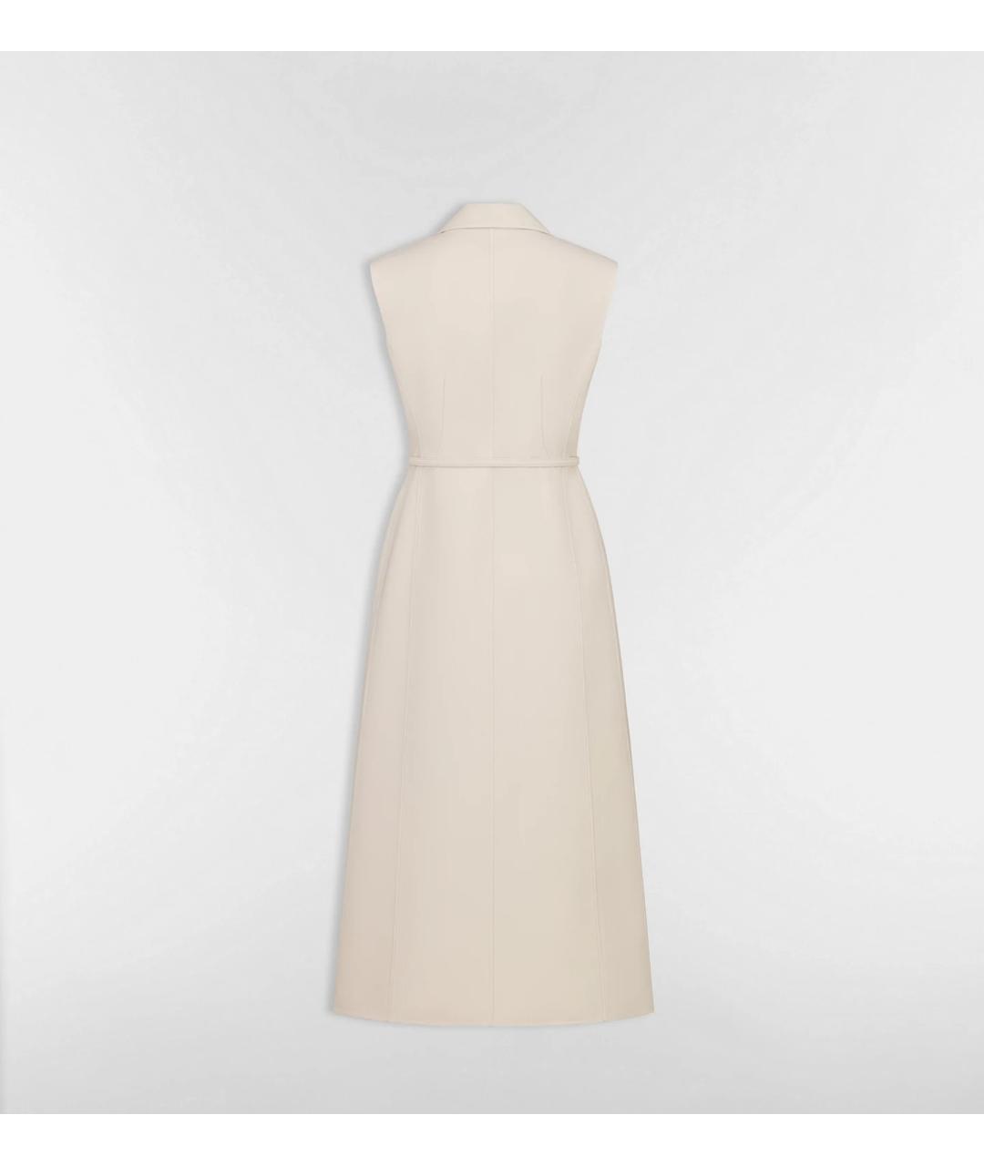 CHRISTIAN DIOR Бежевое шерстяное повседневное платье, фото 2