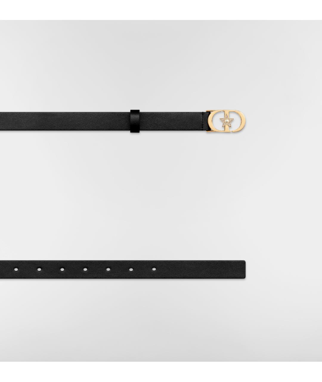 CHRISTIAN DIOR Черный кожаный ремень, фото 3