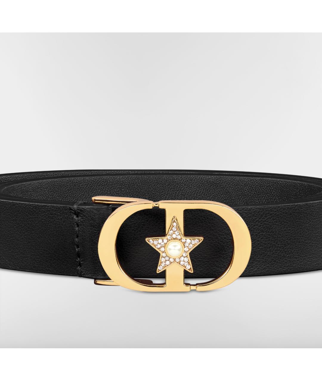 CHRISTIAN DIOR Черный кожаный ремень, фото 4