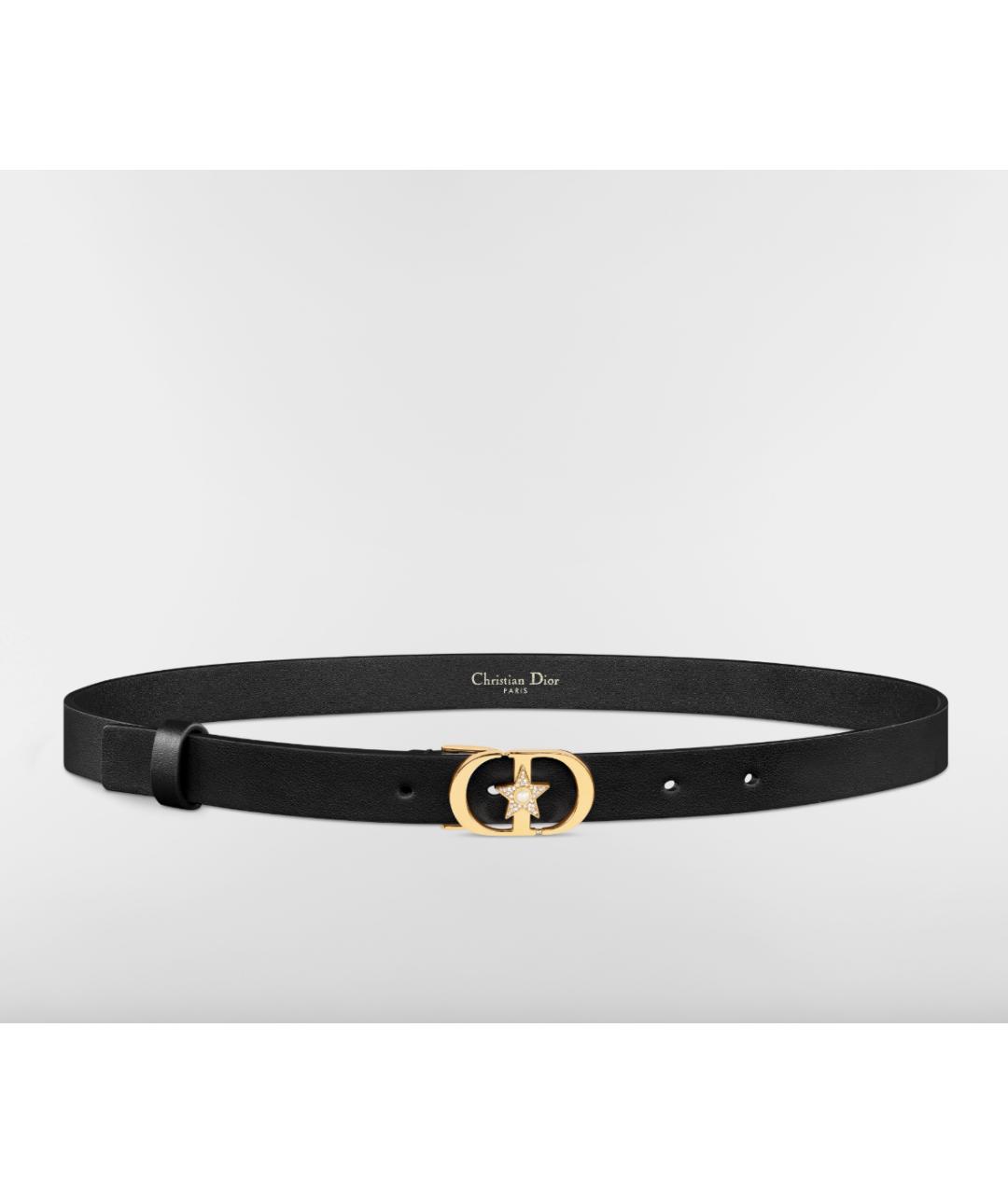 CHRISTIAN DIOR Черный кожаный ремень, фото 5