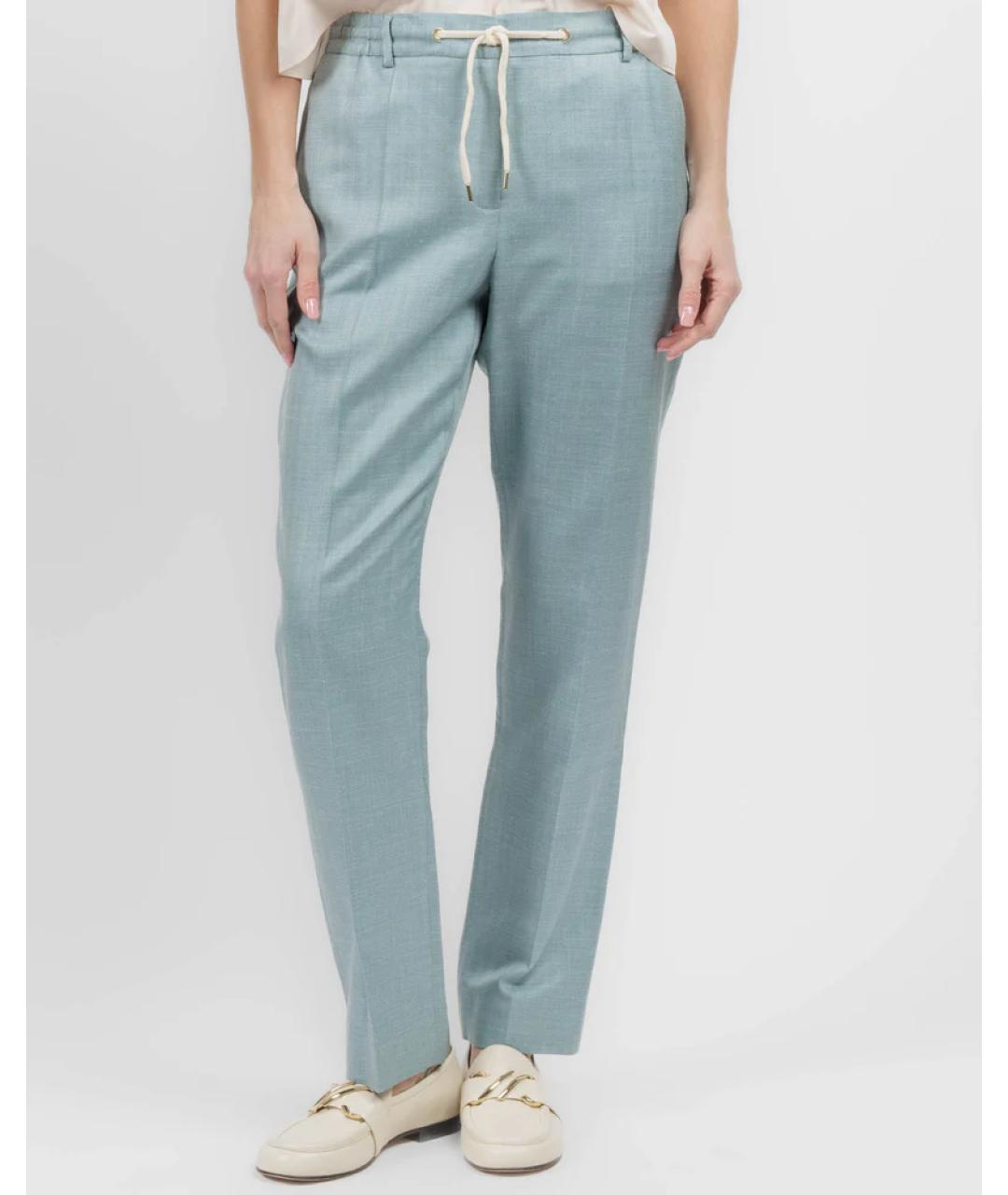 ELEVENTY Голубые прямые брюки, фото 2