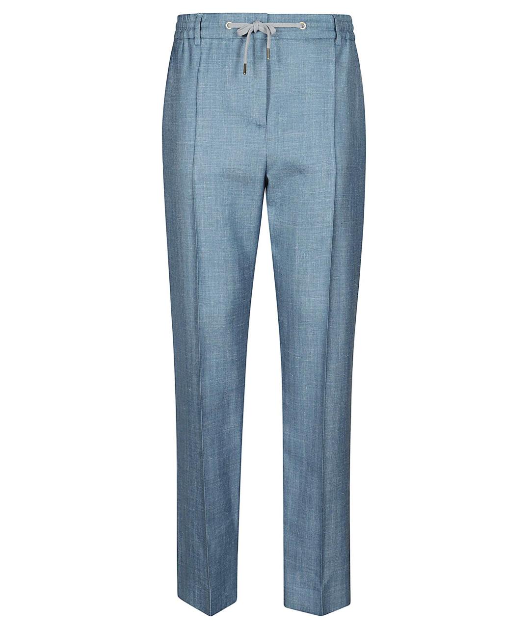 ELEVENTY Голубые прямые брюки, фото 1