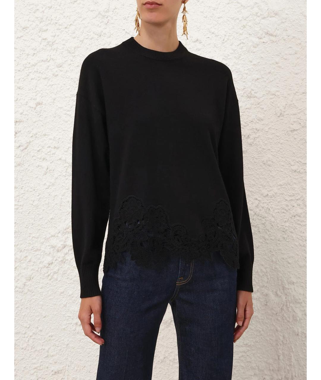 ZIMMERMANN Черный шерстяной джемпер / свитер, фото 2