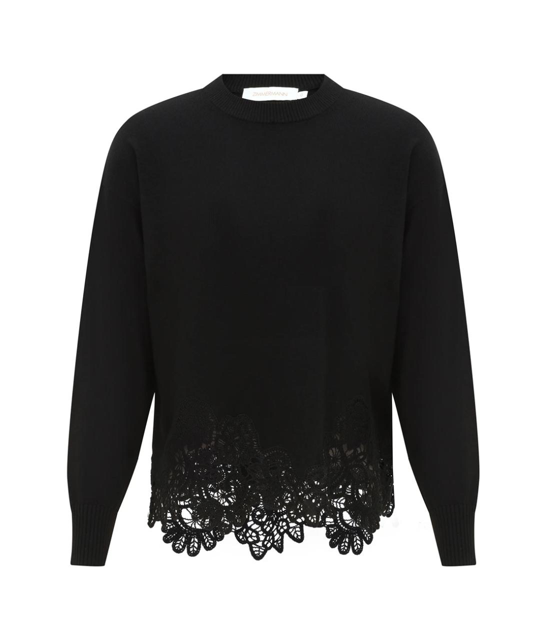 ZIMMERMANN Черный шерстяной джемпер / свитер, фото 1