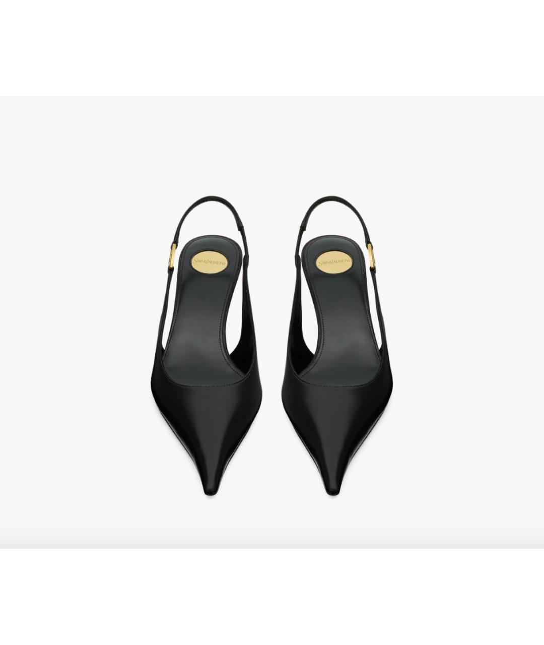 SAINT LAURENT Черные кожаные туфли, фото 2