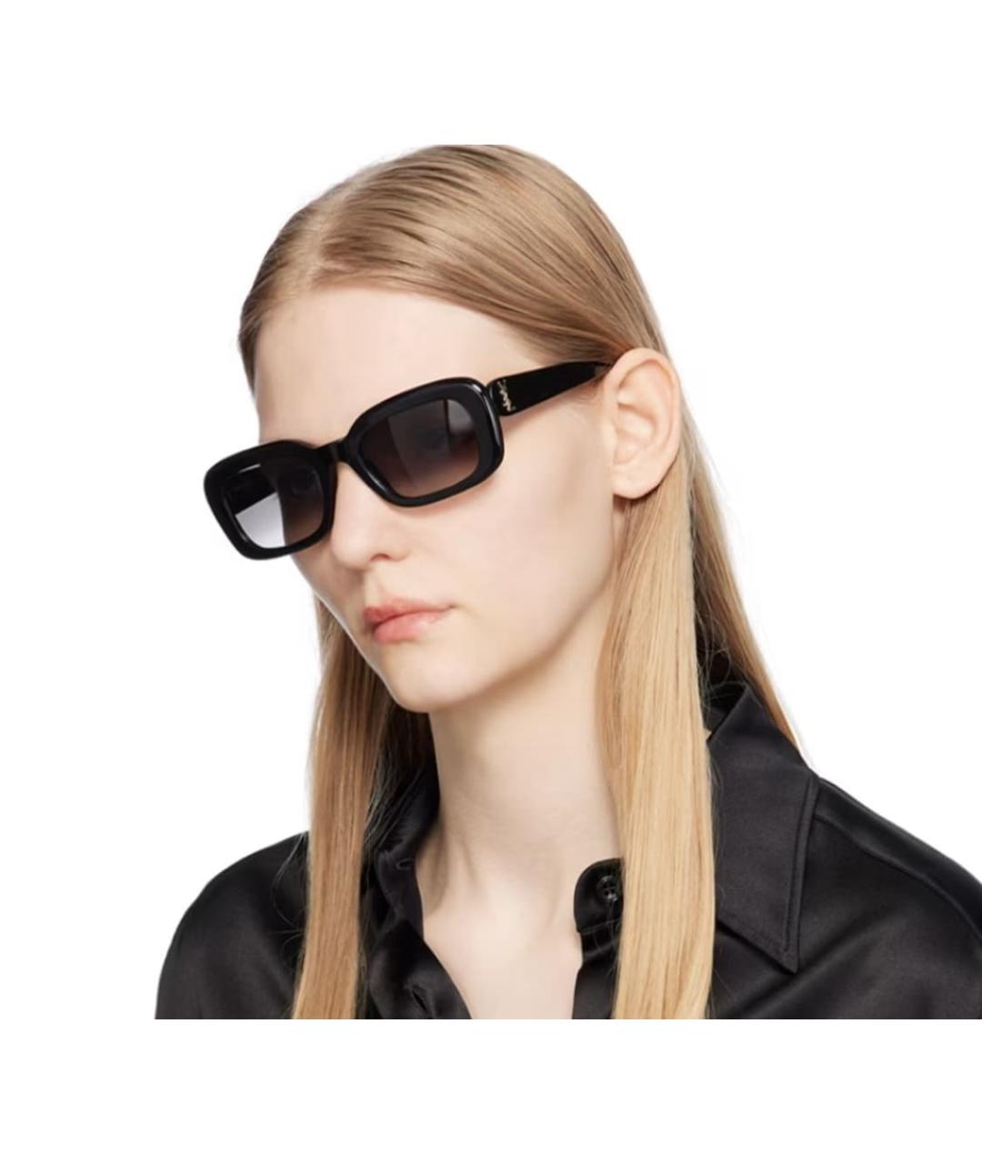 SAINT LAURENT Черные пластиковые солнцезащитные очки, фото 3