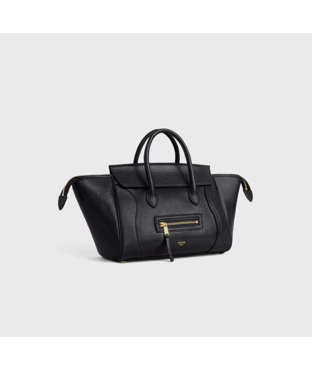CELINE Черная кожаная сумка с короткими ручками, фото 5