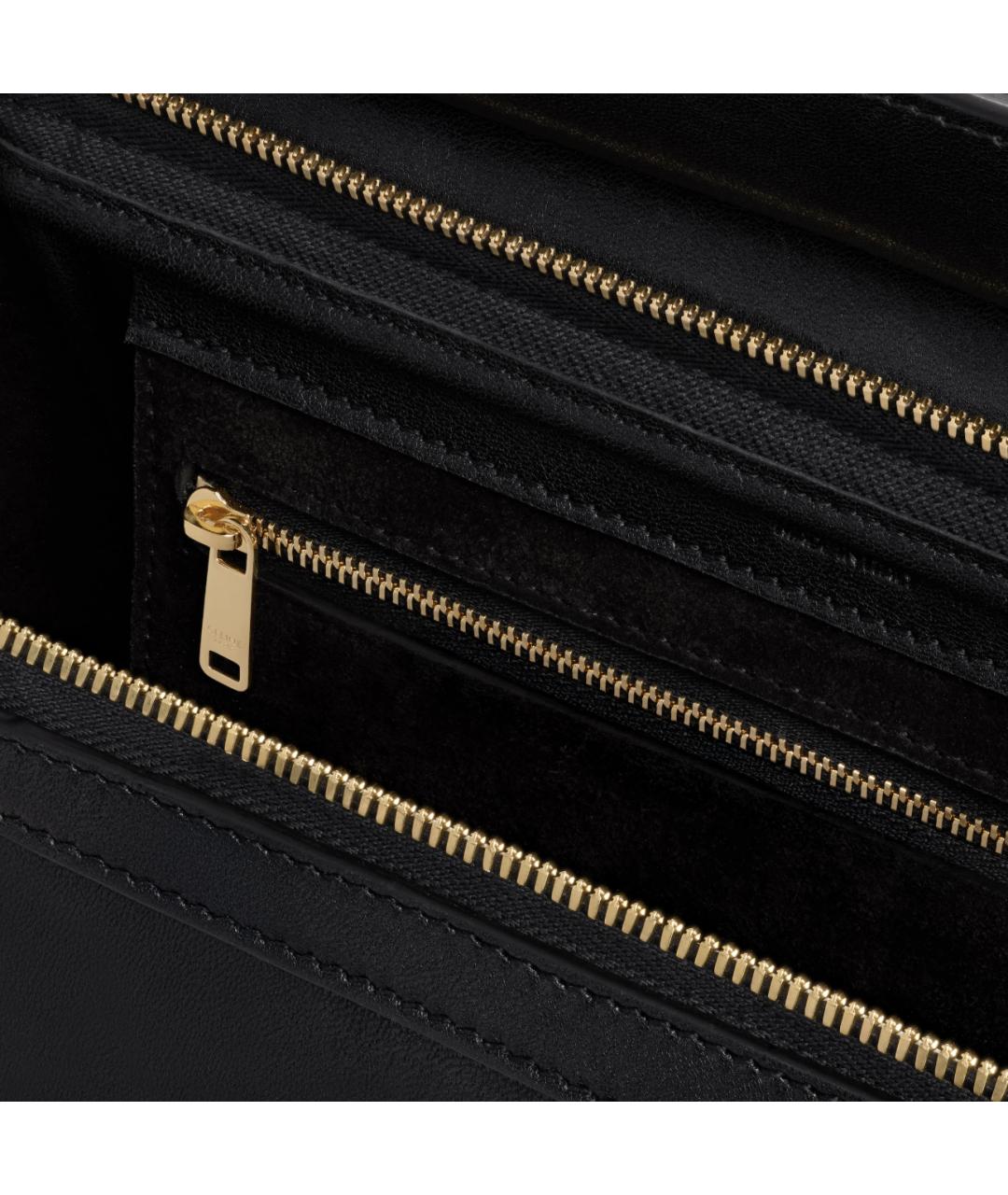 CELINE Черная кожаная сумка с короткими ручками, фото 7