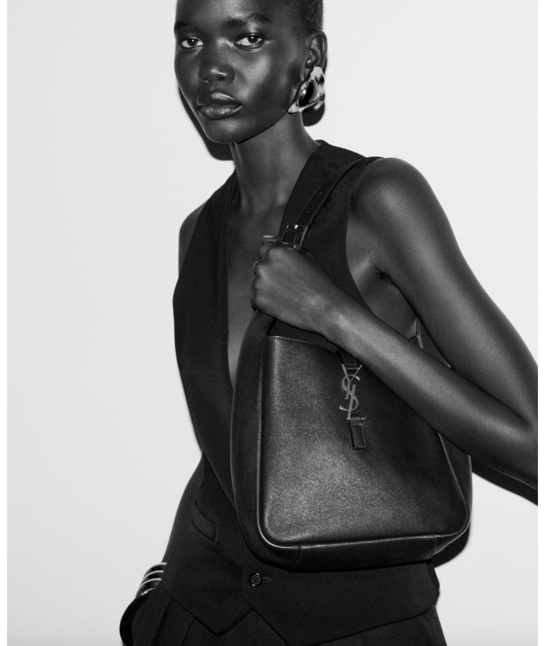 SAINT LAURENT Черная кожаная сумка через плечо, фото 5