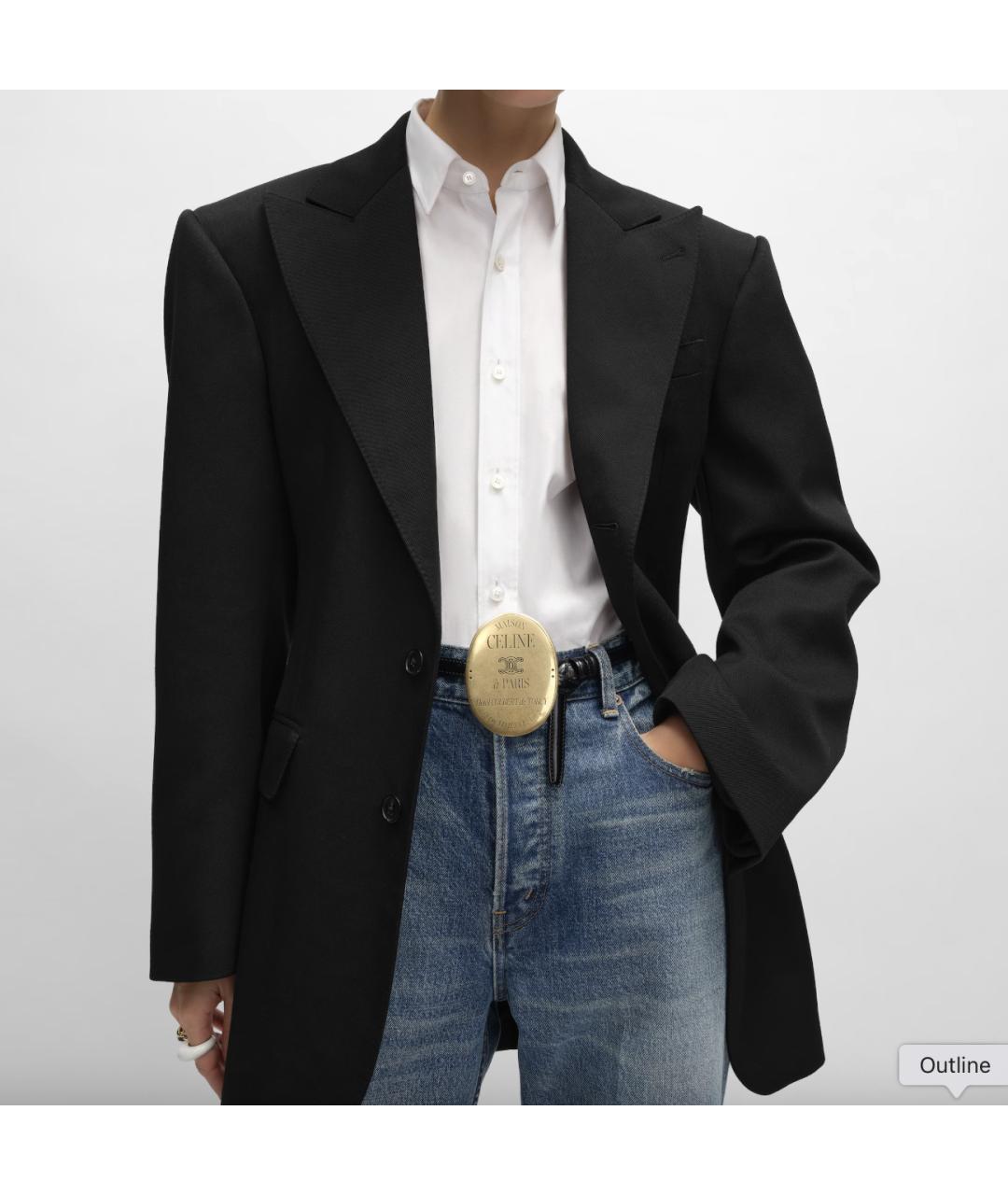 CELINE Черный шерстяной жакет/пиджак, фото 5