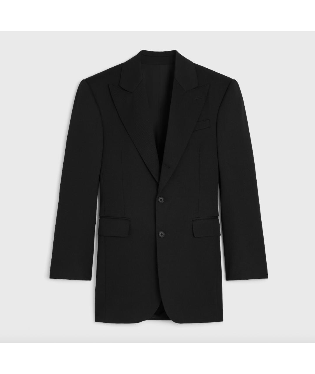 CELINE Черный шерстяной жакет/пиджак, фото 9