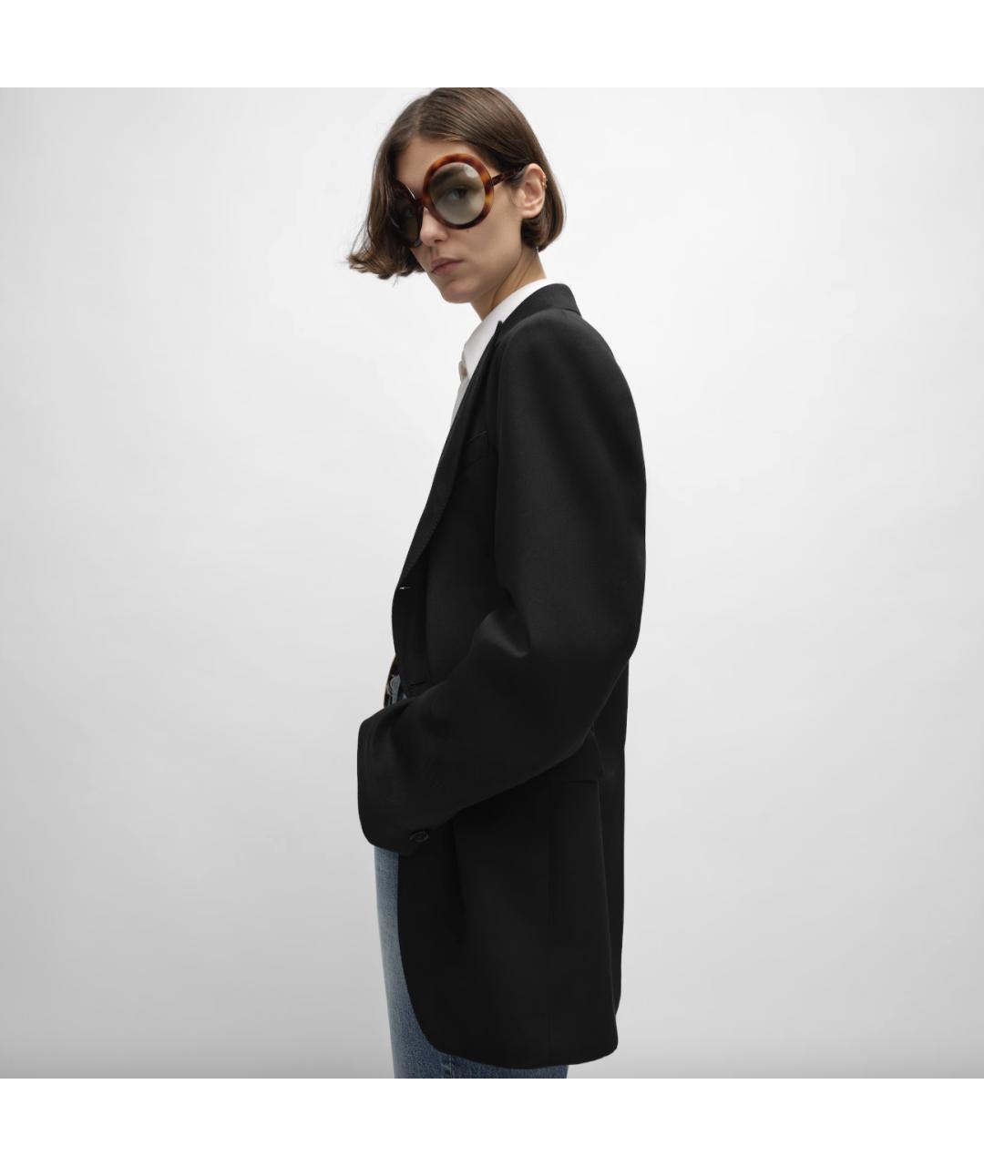 CELINE Черный шерстяной жакет/пиджак, фото 3