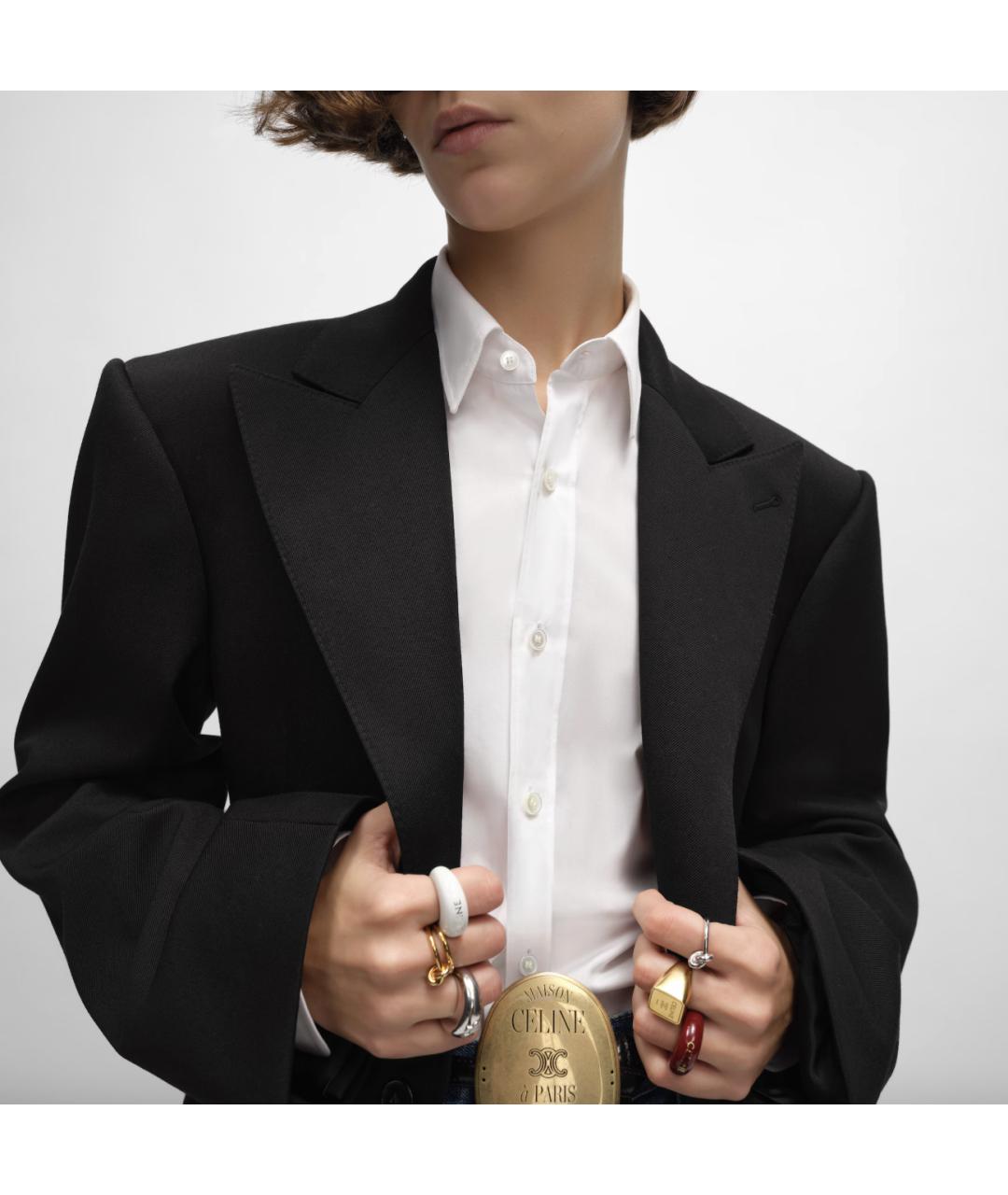 CELINE Черный шерстяной жакет/пиджак, фото 6