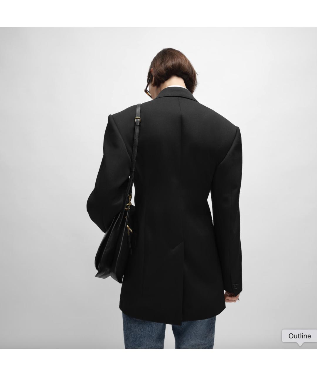 CELINE Черный шерстяной жакет/пиджак, фото 4