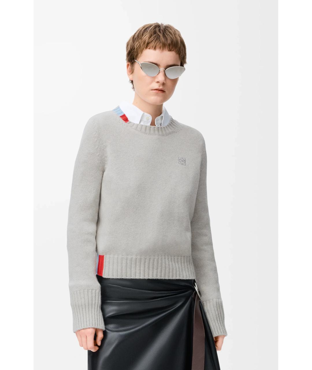 LOEWE Серый кашемировый джемпер / свитер, фото 5