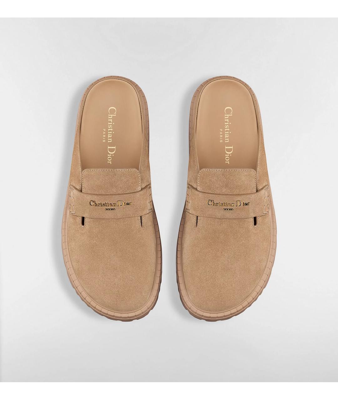 CHRISTIAN DIOR Бежевые замшевые сабо, фото 3