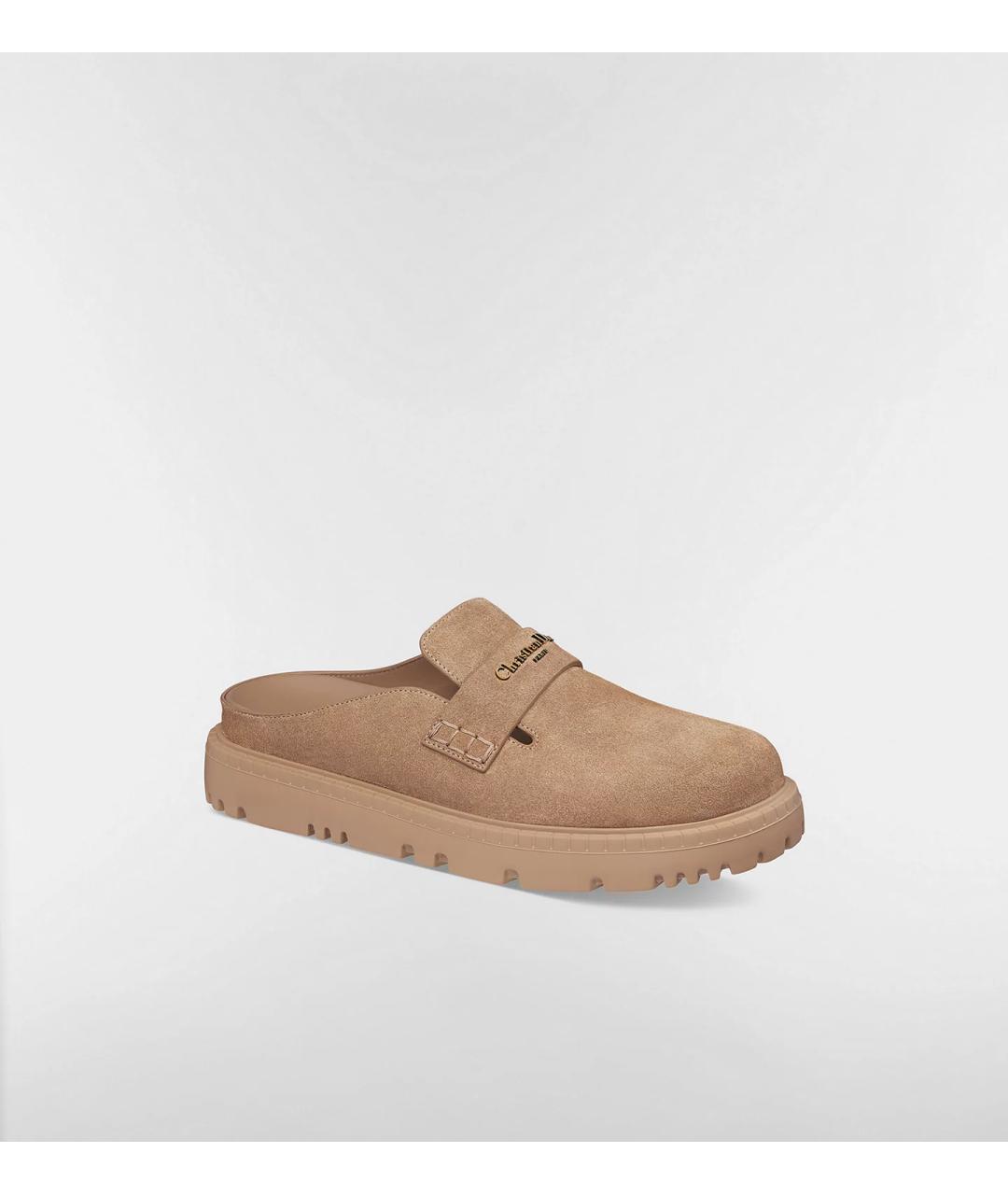 CHRISTIAN DIOR Бежевые замшевые сабо, фото 5