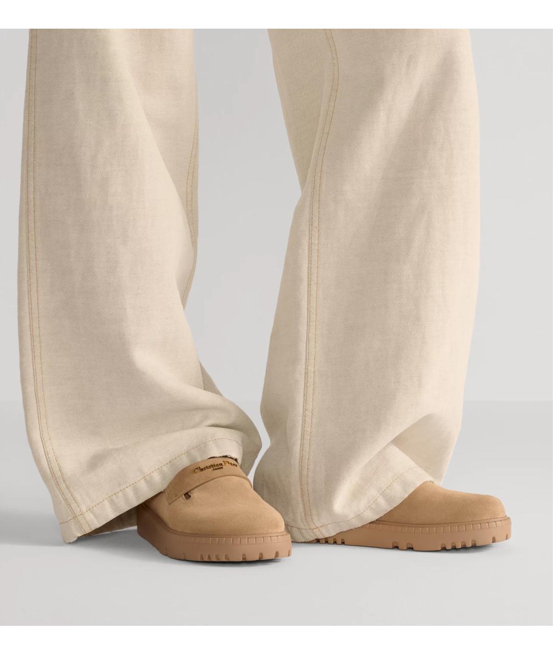 CHRISTIAN DIOR Бежевые замшевые сабо, фото 2