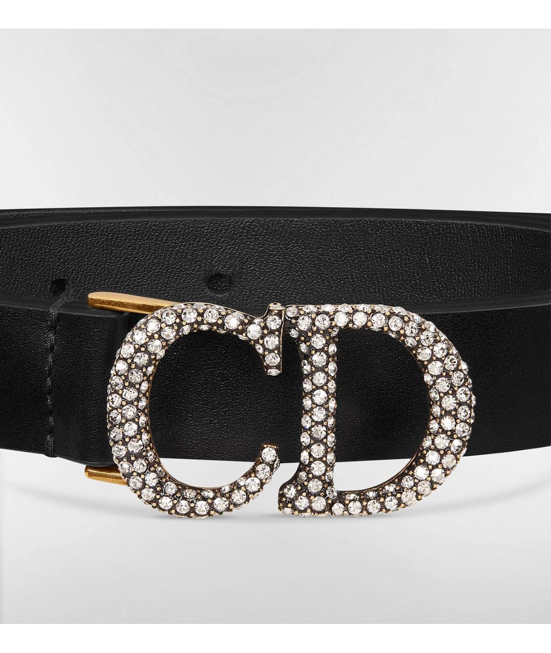 CHRISTIAN DIOR Черный кожаный ремень, фото 4