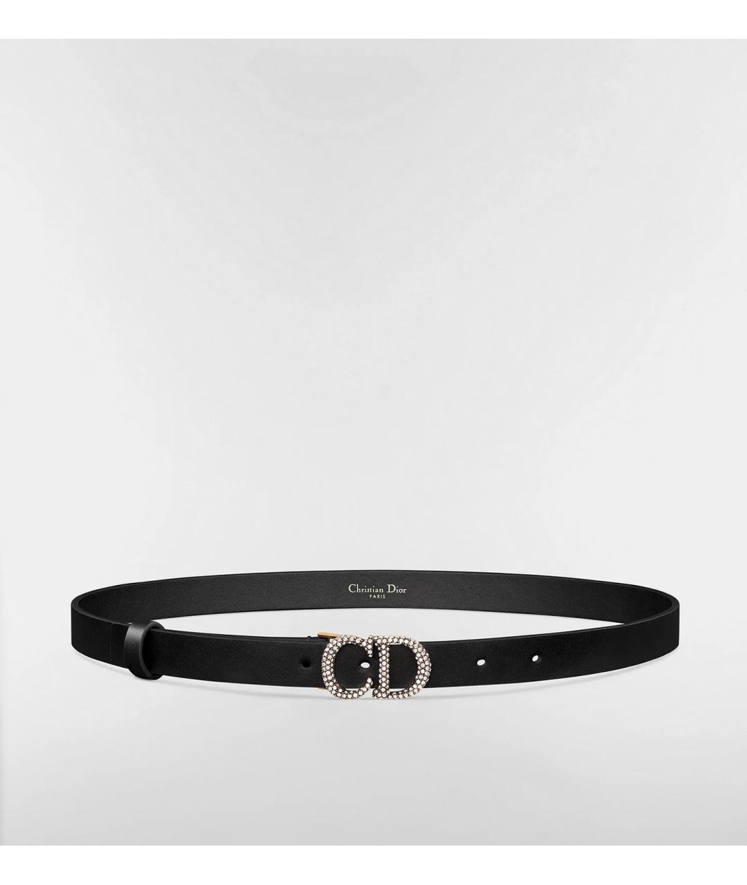 CHRISTIAN DIOR Черный кожаный ремень, фото 5