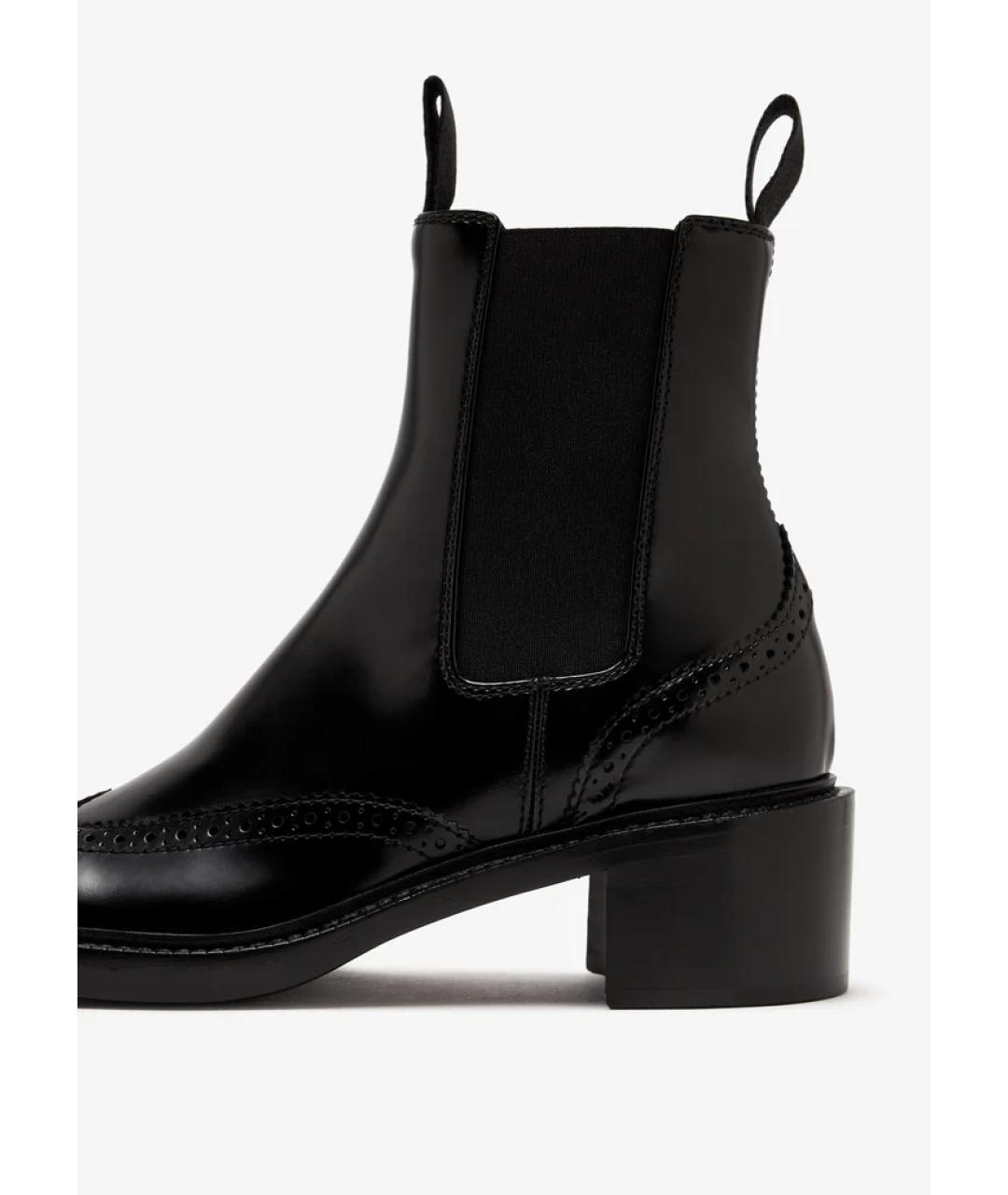 SAINT LAURENT Черные кожаные ботинки, фото 2