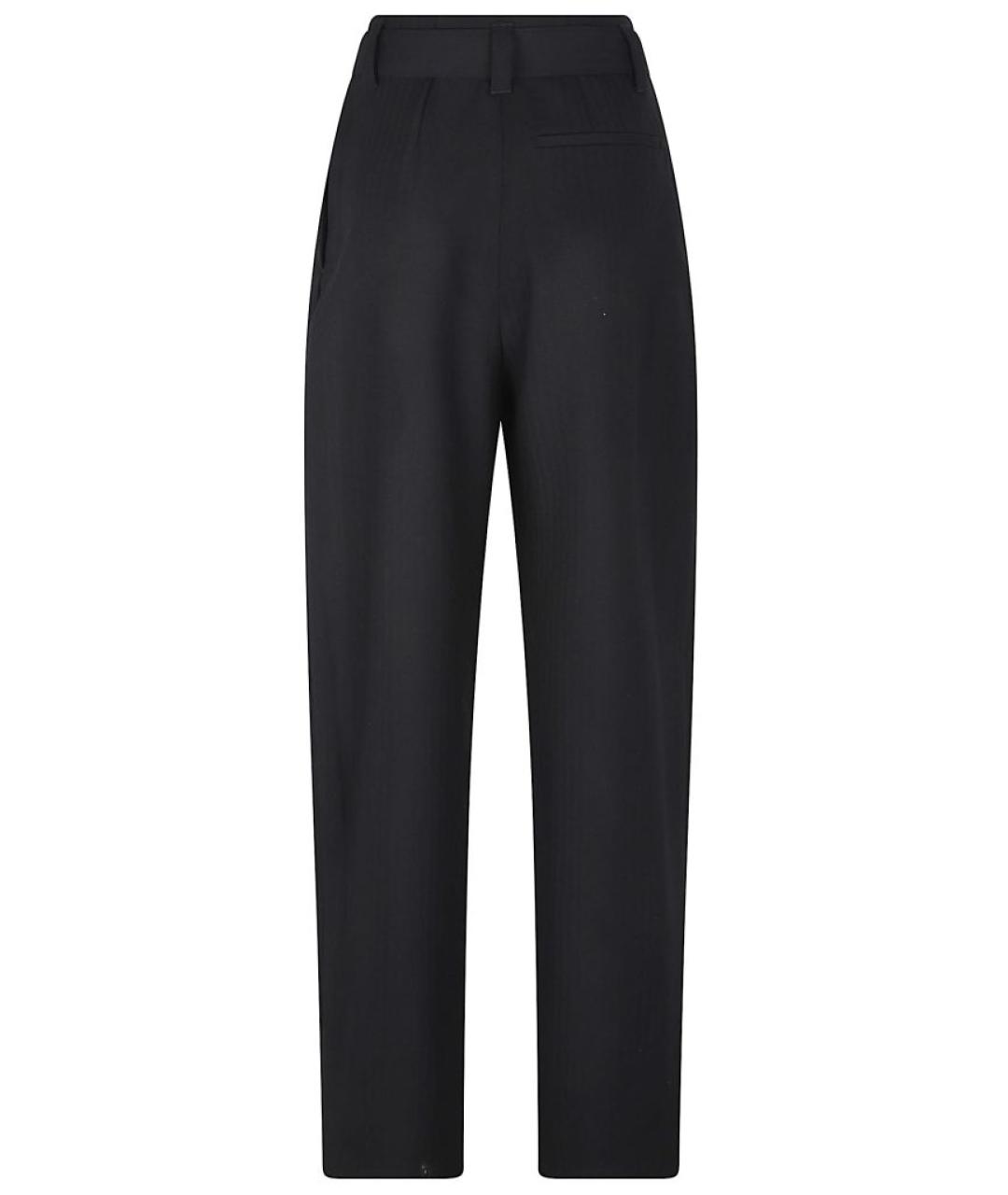 LOEWE Черные шерстяные прямые брюки, фото 3