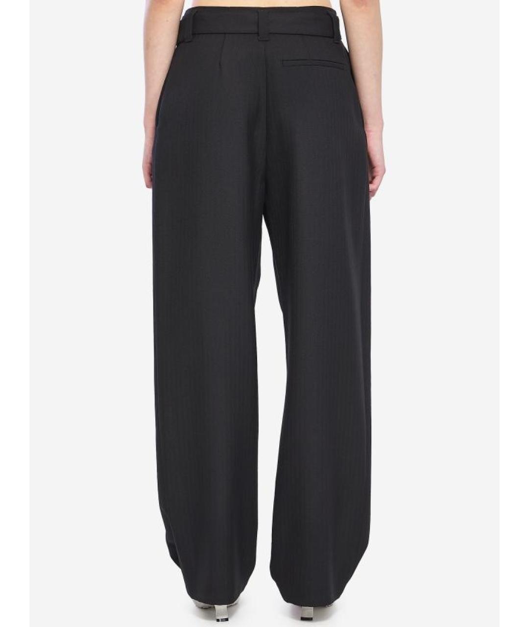 LOEWE Черные шерстяные прямые брюки, фото 6