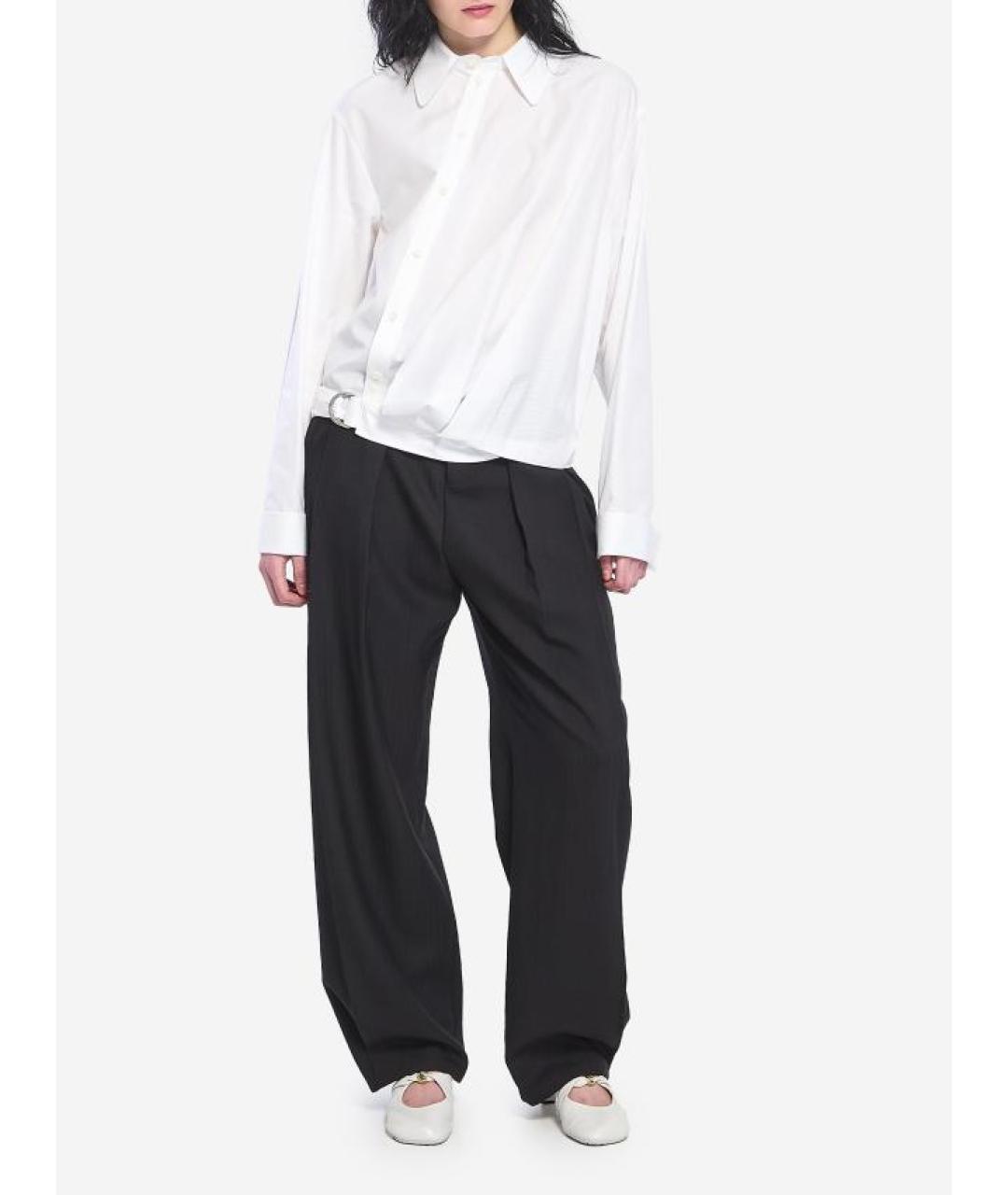 LOEWE Черные шерстяные прямые брюки, фото 5