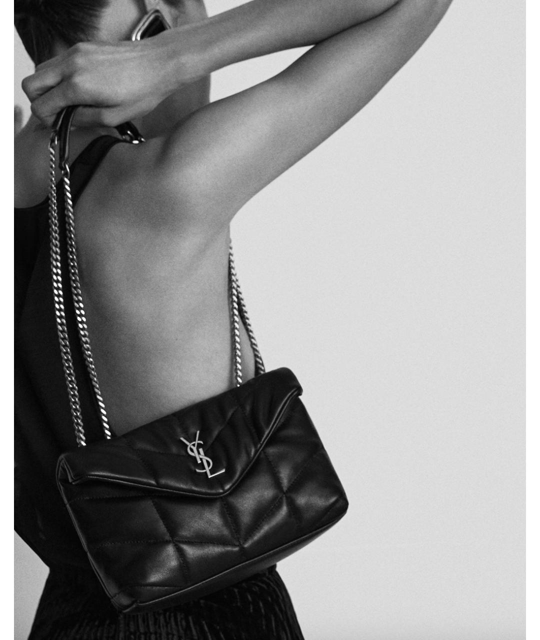 SAINT LAURENT Бордовая кожаная сумка через плечо, фото 2