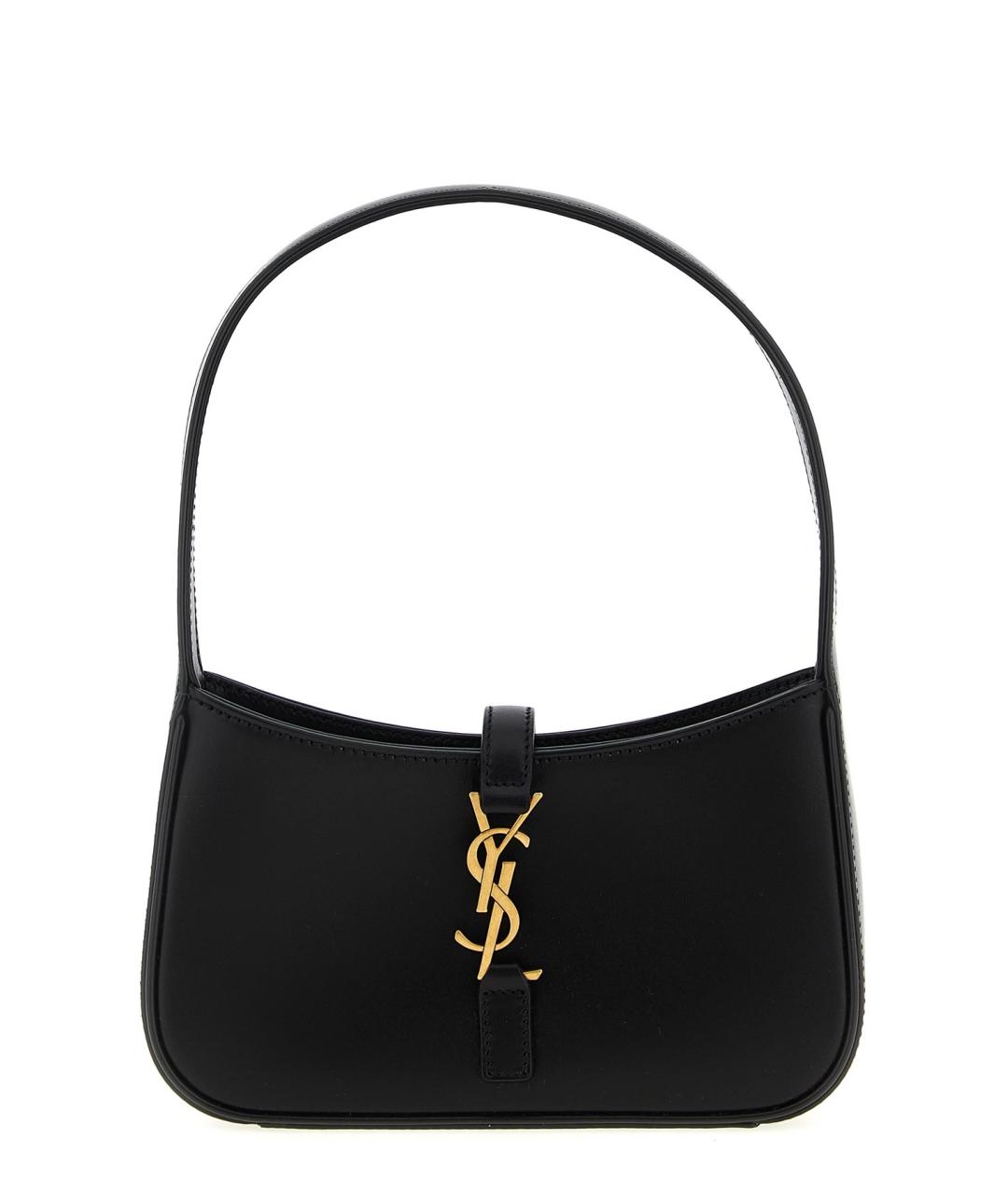 SAINT LAURENT Черная кожаная сумка через плечо, фото 1