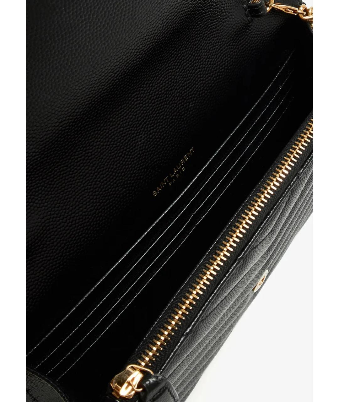 SAINT LAURENT Черная кожаная сумка через плечо, фото 5