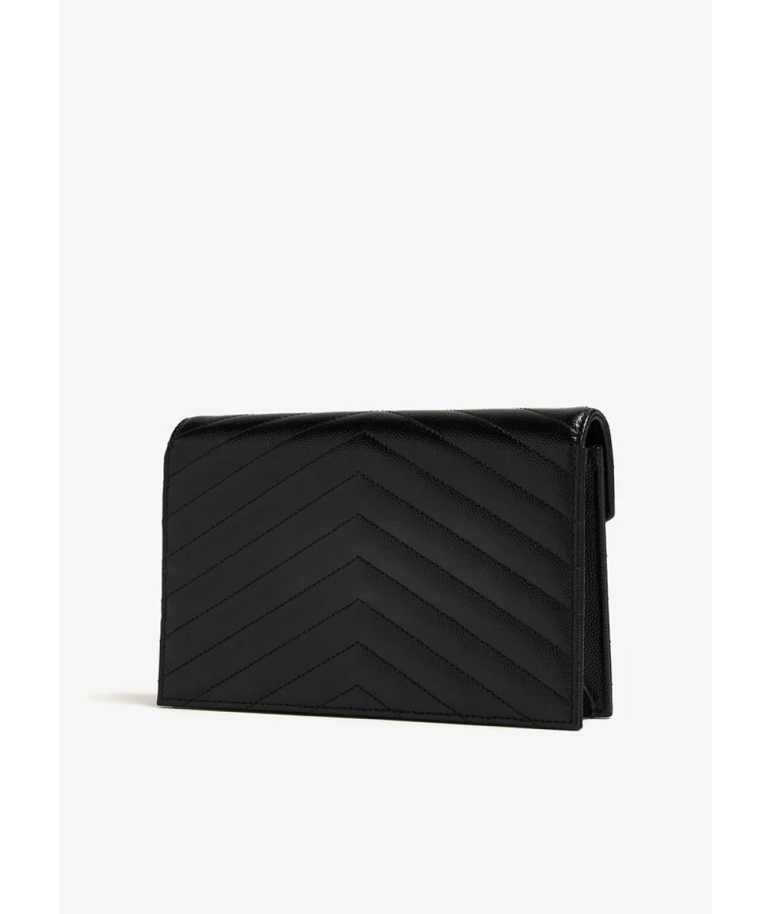 SAINT LAURENT Черная кожаная сумка через плечо, фото 4