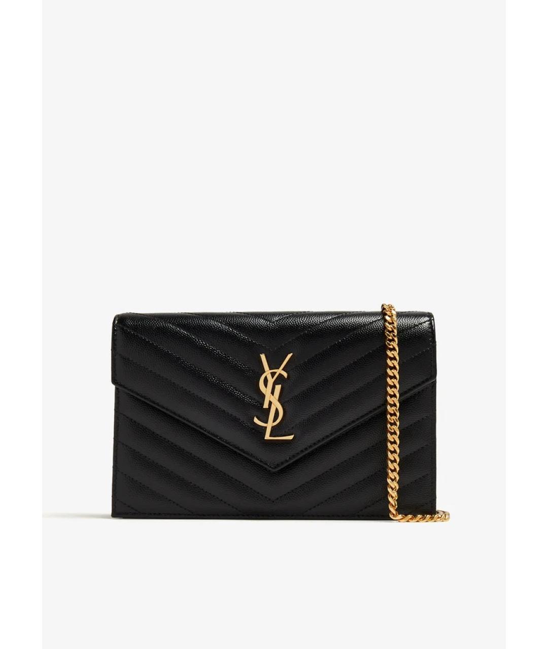 SAINT LAURENT Черная кожаная сумка через плечо, фото 6