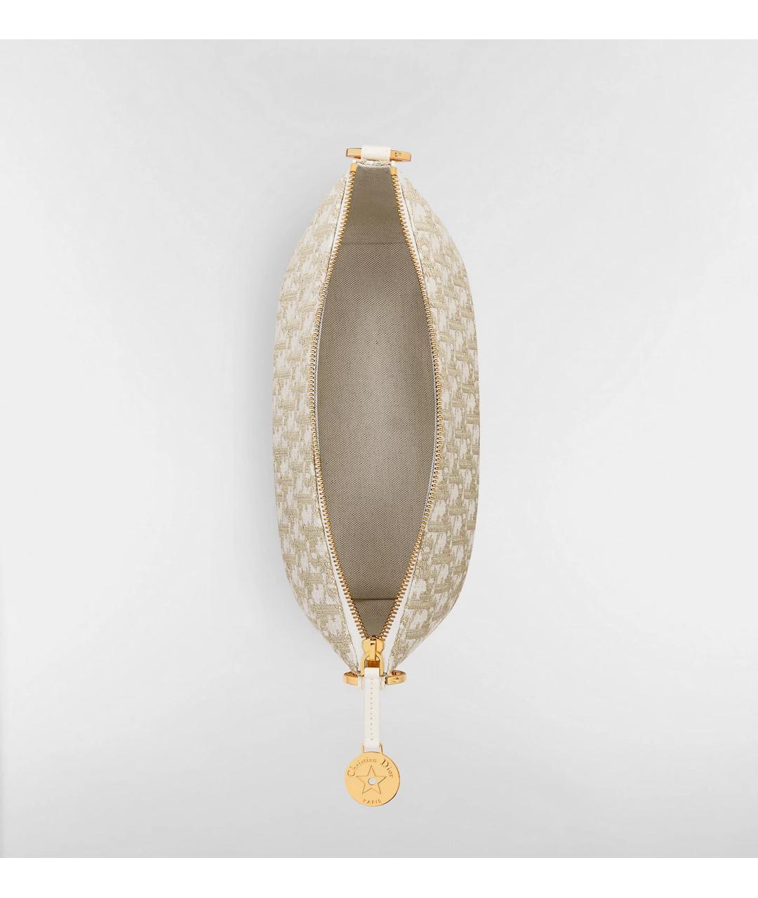 CHRISTIAN DIOR Золотая тканевая сумка через плечо, фото 3