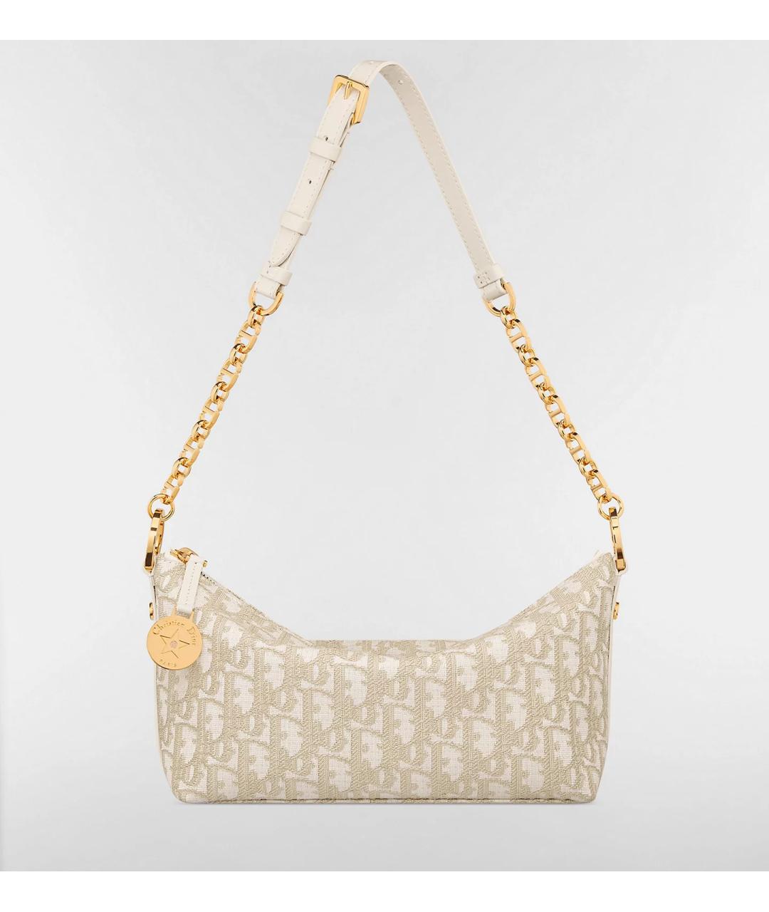 CHRISTIAN DIOR Золотая тканевая сумка через плечо, фото 4