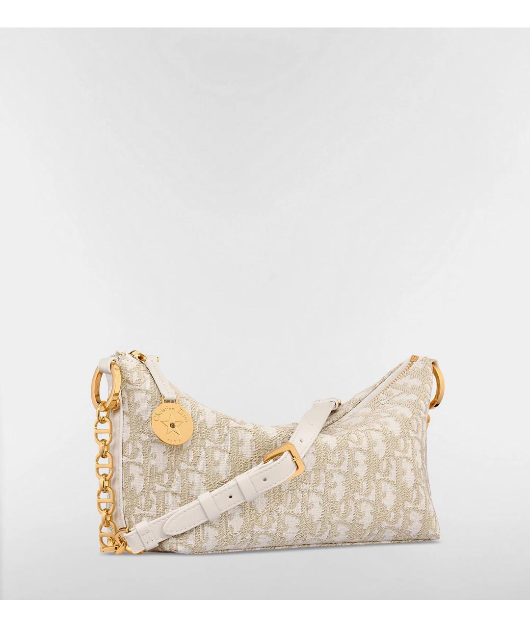 CHRISTIAN DIOR Золотая тканевая сумка через плечо, фото 2