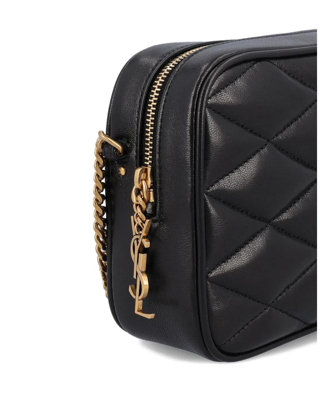 SAINT LAURENT Черная кожаная сумка через плечо, фото 4