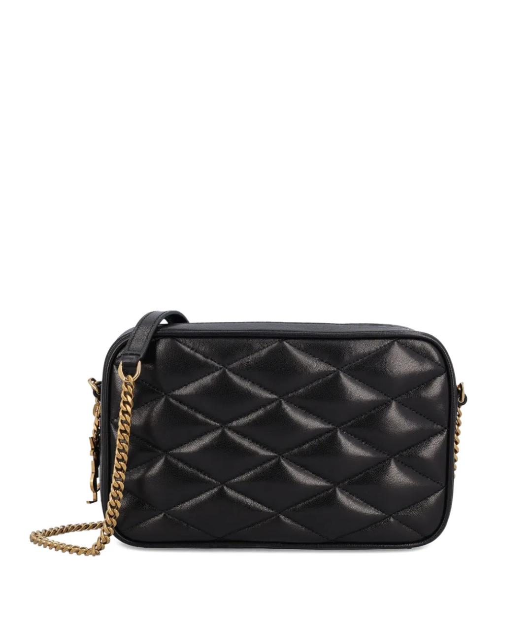 SAINT LAURENT Черная кожаная сумка через плечо, фото 1